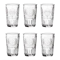 Bormioli Rocco Romantic Set 4 Bicchieri In Vetro Per Acqua 34 Cl, Made In Italy, Lavabili In Lavastoviglie