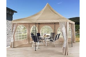 QUICK STAR - Tetto di ricambio per gazebo Sahara, 4 x 4 m, colore: Sabbia