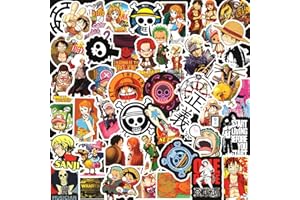BJPERFMS Autocollant One Piece, 100PCS Stickers One Piece, Anime Graffiti Autocollants, Étanches Vinyle Autocollants pour Velo Ordinateur Portable Valise Bagages, Luffy Sticker Cadeau pour Enfants Adultes