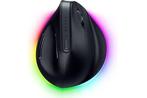 Razer Pro Click V2 Vertical - Souris Ergonomique Verticale sans Fil pour droitier - Assistance IA - Capteur Optique 30K - Windows & Mac (jusqu'à 6 Mois d'autonomie, Chroma RGB, 9 Boutons) Noir