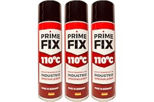 LEDERKONZEPT 3 x Prime FIX 110° Colle en spray haute température - Colle industrielle résistante à la chaleur - extra forte 500 ml