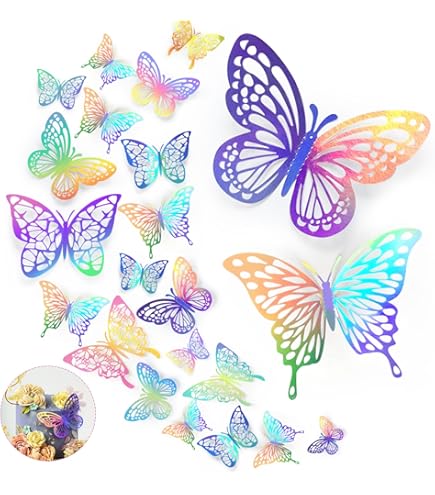 Farfalla Fiore D Adesivo Vinile Veicolo Auto Furgone Poster Muro Arte - Foto 10