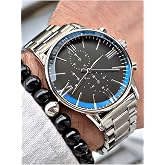 Tisaati L&uuml;ks &Ouml;zel Seri Metal Kordon Roma Rakamlı Erkek Kol Saati, Beyaz, 42 mm