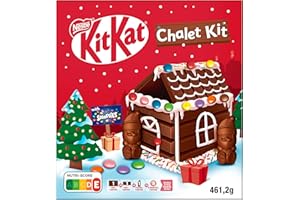 NESTLÉ KITKAT Chalet Kit Weihnachtsschokolade, Weihnachtshäuschen zum selber Basteln mit KITKAT und SMARTIES, 1er Pack (1 x 461g)