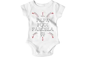 STAMPATEK Body Neonato Divertente papà Puoi Farcela Bodino Manica Corta Idea Regalo Nascita Tutina Neonato Bimbo Bimba