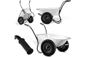 GARDEBRUKŽ Brouette 2 Roues 150 kg 100 L Jante Acier Roue Gonflable Jardin Jardinage Chantier Chariot de Transport