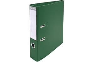 Exacompta - Ref 53753E - Prem'Touch PVC Lever Arch File - 320 x 290mm in Size, 2 Rings, Can Hold A4 Documents, 70mm Spine, 75mm Rings, FSC-Certified - Dark Green Cover