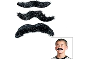 CENTURY NOVELTY Hairy Black Mustaches (12 Pack) Novelty Moustaches, Suitable for All Ages