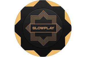 SLOWPLAY Nash Pokerchips aus Ton, 50 Clay Poker Chips Metallkern 14g| Poker Texas Hold'em Chips ohne Nennwert | Erstklassiger Verarbeitung und elegantem Design (Gold Farbe)