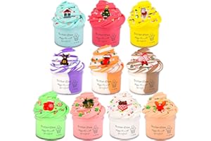 ROWECVCE 10 Pack Fluffy Butter Slime Kit, Scented DIY Slime for Kids Party Favors, Soft and Non-Sticky, Stress Relief Toys for Girls Boys 5 6 7 8 9 10 11 12