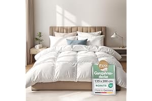 ‎BEAUTISSU Beautissu Ganzjahresdecke Federbettdecke 135x200 cm mit 100% Daunen & Federn – Made in Germany – Oeko-Tex, Downpass & Nomite Zertifiziert – 100 % Baumwollbezug Daunendecke 135x200 Waschbar – GF
