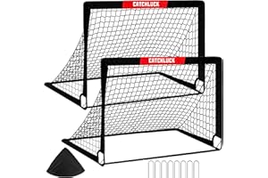 CATCHLUCK Football Goals for Kids Football Nets for the Garden Pop Up Goal Set Outdoor Goal Post with Carry Bag