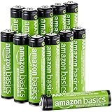 Amazon Basics - Batterie AAA ricaricabili, pre-caricate, NiMh, confezione da 12 (l’aspetto potrebbe variare dall’immagine)
