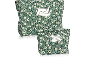 ZIMOER Beauty Case da Viaggio in Velluto a Coste, Borsa da Toilette Portatile per Cosmetici, Pochette Trucchi Donna,Organizer Cosmetici da Viaggio con Cerniera, Perfetta per Trucco e Accessori- Verde