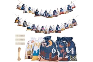 YSOUND Ramadan Kalender 2025, 30 Ramadan Kalender zum Befüllen Stoff, Ramadan Adventskalender Tüten für Kinder Ramadan Deko, Leere Eid Mubarak Kalender gefüllt Set für Kinder