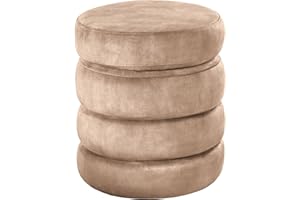 ‎RIESS AMBIENTE Riess Ambiente Runder Polsterhocker Vogue - 50cm - Champagner Samt Sitzhocker mit Stauraum