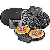 HOUSNAT Waffeleisen Herzform Doppelt Herzwaffeln, 1300 W, Waffelmaker für 10 klassische Herzwaffeln, Waffelgröße je 16 cm, An
