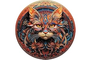 LUMIN TUTU Drewniane puzzle dla dorosłych – ok. 200 sztuk, drewniane puzzle z pudełkiem, idealne do dekoracji i prezentów, małe prezenty dla dzieci i dorosłych (kot 28,9 x 28,9 cm)