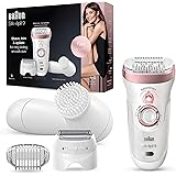 Braun Silk-épil 9 Depilatore Donna, Epilatore Elettrico Donna con Testina Radente e Rifinitore, Spazzola Pulizia Viso Inclusa