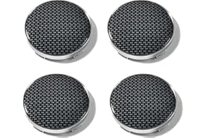 PTDecals 4 X 60 mm coprimozzo cerchioni con motivo in fibra di carbonio, adesivi a griglia, adesivi per veicoli, auto, coperture universali (argento nero)