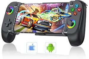 HELLCOOL Gamepad Inalámbrico para iPhone y Android,Bluetooth Mando Movil para PS Remote Play/Xbox/Steam/GeForce Now/MFi Apple Arcade/Roblox/Minecraft,Controlador con Joystick de Efecto Hall