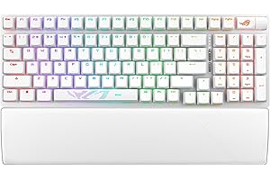 ASUS ROG Strix Scope II 96 Wireless Moonlight - Clavier mécanique Gaming - tri-Mode, Switchs & stabilisateurs ROG NX Snow et Hot-Swap, 3 Angles d'inclinaison et Repose-Poignets, AZERTY