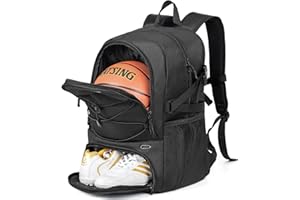 GRANDUP Basketball Backpack with Ball and Shoes Compartment Fit Volleyball, Soccer, Swim, Gym, Travel, and School, Large Capacity Sports Training Equipment Bags