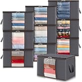 Lifewit Clothes Storage Boxes, Clothes Storage Bag, Foldable Wardrobe Organizer, Moving Boxes, Bags with Reinforced Handle fo