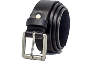 Ossi Men's 40+ Years Crafting Expertise 34mm Smart Casual Leather Belt - Black, Brown, or Tan, Sizes 28-60 inches, Chunky Roller Buckle, Unisex-Adults