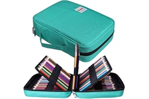 Piórnik JAKAGO na 220 kredek o dużej pojemności, wodoodporny organizer na kredki, markery, długopisy żelowe, doskonały prezent dla studenta artysty (zielony)