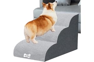 WGYTECH Dog Stairs Small Dogs Pet Stairs 3 Steps High Density Sponge Dog Stairs for Sofa Bed Dog Ramp Removable Washable Cover and Non-Slip Base L 60 x W 40 x H 40 cm