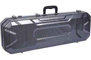 Crossrock Étui à dos rigide en polycarbonate pour violon 4/4, motif vague de carbone (CRA960VFBK)