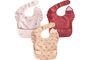 Tiny Twinkle Baby Lätzchen Abwaschbar asserdicht Baby Lätzchen Für Kleinkinder von 6-24 Monaten Maschinenwaschbar und verstellbarer Seitenverschluss ideal für die Reise Lätzchen