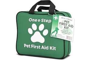 One Step Pet First Aid Kit, Includes Over 80+ Premium Items, Tick Remover, Syringe, Vet Wrap, Bandages, Wipes, Travel Sized First Aid for Dogs, Cats and All Other Pets - Pet Supplies