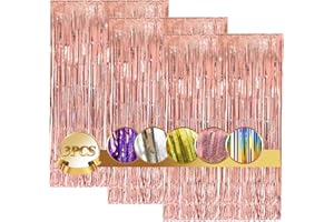 DAITY Lametta Vorhänge 3pcs Glitzervorhang, 3pcs Glitzervorhang Fringe, Folienfransen Vorhang 1m x 2m für Geburtstage Festivals Party ​Bühnendekor