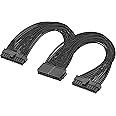 GELRHONR 24pin PSU Cable,Dual PSU 24(20+4) Pin ATX Power Supply Splitter Adapter Cable 1 Female to 2 Male Y Splitter for Mining Rig -1Ft