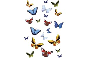 Kleine Wolke - Farfalle, Decorazioni artistiche statiche per docce e Vetro, Fissaggio e rimozione istantanei Senza Materiale Adesivo