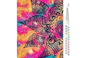 ANHEXUAN Mandala Peinture par Numero Flower 40 x 50 cm,Peinture Numero sur Toile pour Adultes et Enfant,Brosses et Peintures Acryliques Bricolage (sans Cadre)