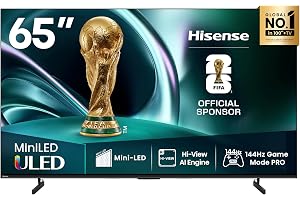 Hisense 65-Inch U7Q Series Mini-LED ULED 4K UHD Smart TV - QLED, Native 144Hz, 1000-Nit, Dolby Vision IQ, Full Array Local Dimming, Game Mode Pro, Alexa Compatibility (65U7Q, 2025 Model)