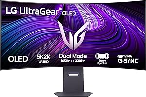 LG Ultragear™ 45GX950A-B 45" Gaming PC Display - Panel OLED o rozdzielczości 5K2K WUHD (5120 x 2160), 0,03ms 165Hz, DisplayHDR™400 True Black, DCI-P3 98.5% (CIE1976), FreeSync Premium Pro, G-Sync