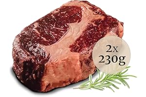‎BÜFFEL BILL BÜFFEL BILL Rib-Eye Steak Ladies Cut (2 cm) - 2 x 230 g | Delicate High-Quality Water Buffalo Meat from the High Back I Embossed by Wild Herb Aroma