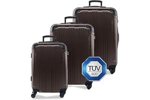 FERGÉ Kofferset 3 teilig Hartschale QUÉBEC Reisekoffer Trolley-Set (Handgepäck, L, XL) 3er Set Hartschalenkoffer Roll-Koffer 4 Rollen 100% ABS