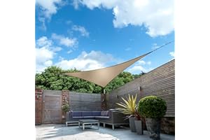 Kookaburra Waterproof Garden Sun Shade Sail Canopy in Mocha 98% UV Block (2m Triangle)