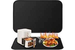 LOMPYEU Hitzebeständige Unterlage 60x40cm,Dicker Hitzebeständige Matte,Anti-Rutsch Wasserdichte Glasfasersilikon-Feuerschutzmatte für Tischplatte für Luftfritteuse,Küchenarbeitsplatten,Kaffeemaschine