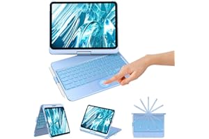 KBCASE Tastiera per iPad 10 Generazione /A16 11 Generation (11/10.9 pollici, 2025/2022),Rotazione 360 Cover con Bluetooth Tastiera Touchpad per iPad 10/11Gen con 7 Colori Illuminato,Italiano QWERTY