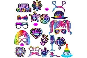 Honatrv 25 Stücke Photo Booth Props Dekoration Accessoires Geburtstag Foto Requisiten Foto Dekorationen Party Zubehör für Hochzeit, Geburtstag, Weihnachts