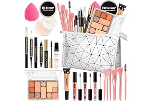 ‎JUYRLE Make Up Set, JUYRLE 18 Stück All In One Makeup Schminke Set, Tragbar Kosmetik Geschenkset Für Damen Mädchen mit Lidschatten Concealer Palette, Lipgloss, Pinsel, Eyeliner, Mascara für Reise