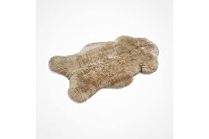 ‎CAKLA Cakla Lammfell Echt 100-110 cm - Schaffell Echt Groß - Fellteppich Beige - Weich und Flauschig - Fell für Stühle - Lammfell Teppich - 100% Bio - Schafsfelle - Dekofell - Schafsfell Felle