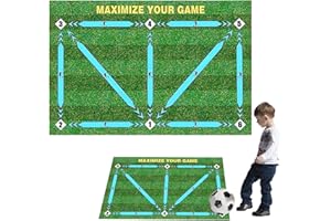 ARRDERLY Football Training Mat, Non-Slip Football Skills Mat, 60×90cmLarge Football Mastery Mat, Control Dribble Soccer Sport Mat Training Equipment for Kids Adults Indoor (Blue）