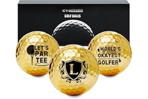 CybGene Funny Golf Gifts for Men Unique, Personalised Gold Golf Balls, Cool Accessories for Golf Lovers, Golfers, for Birthday and Christmas